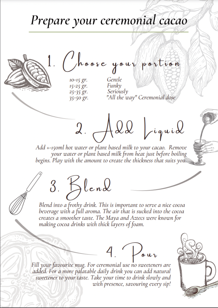 instructions-ceremonial-cacao - House of oneness - bereid-je-Ceremoniële-cacao