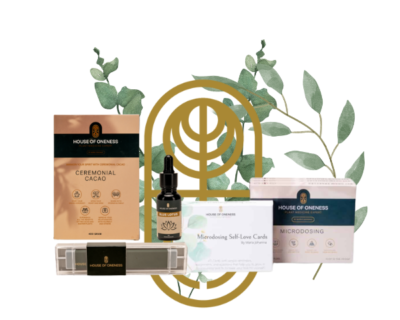 Blauwe lotus pakket met Self-love Kaartendek – CACAO 400 GRAM